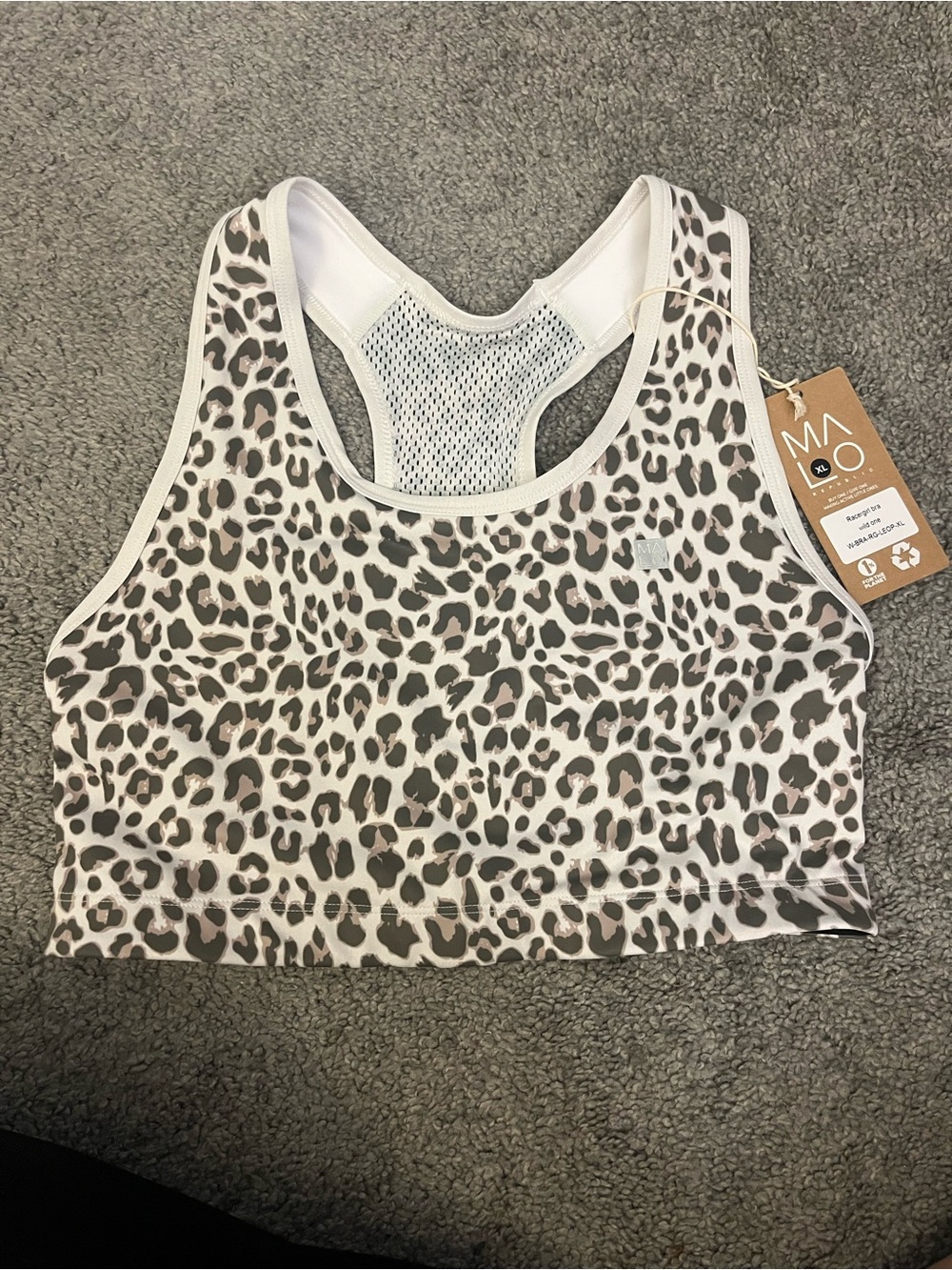 MALO Leopard Print Racerback Sports Bra